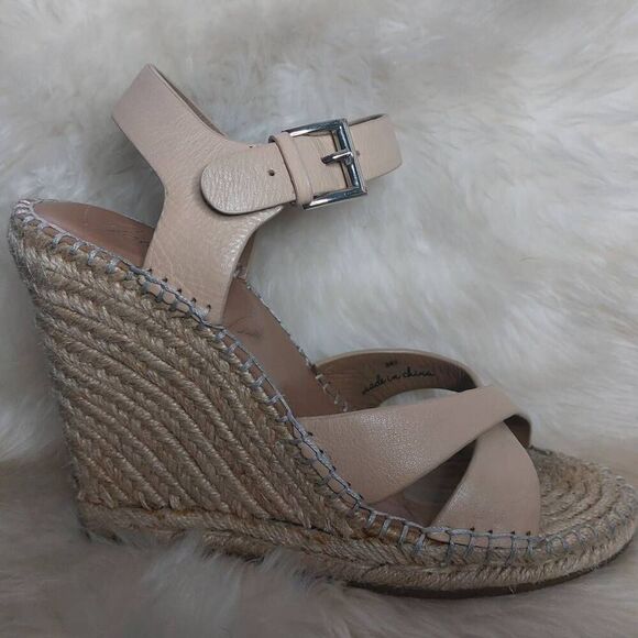 Joie Leather and Jute Platform Espadrille Sandals Size 38.5 (7.5) - Picture 5 of 15